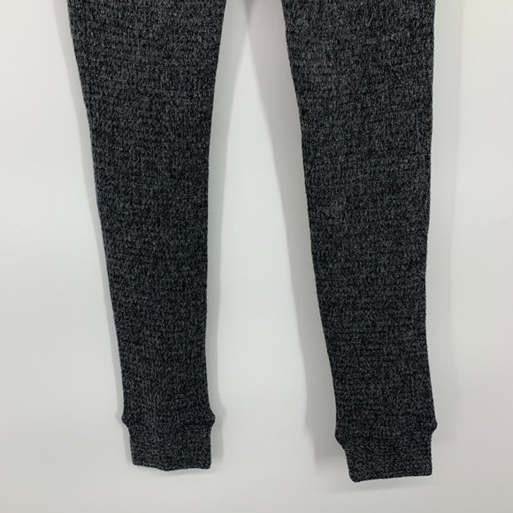 Aerie Leggings Black Gray Lounge Pull On Waffle Knit High Rise - Picture 11 of 13